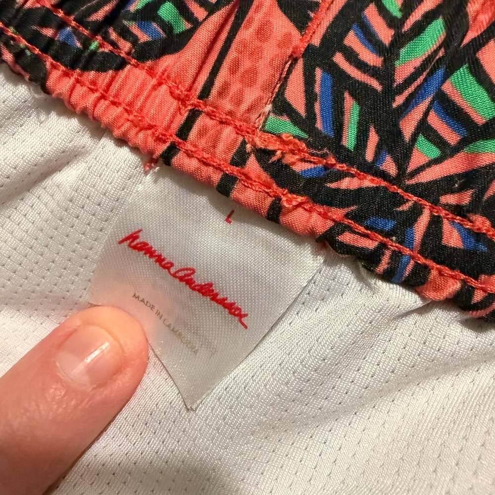 Hanna Andersson Multicolor Leaf Pattern Swim Shor… - image 2